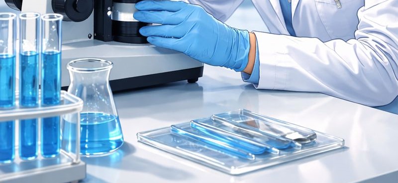 Female Lab Worker Microscope